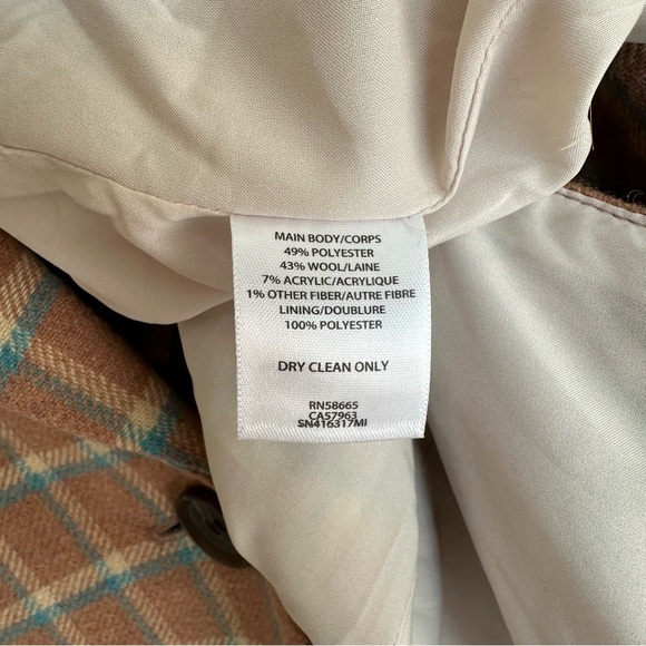 Something Navy Single Breasted Wool Blend Plaid Overcoat - Picture 11 of 12